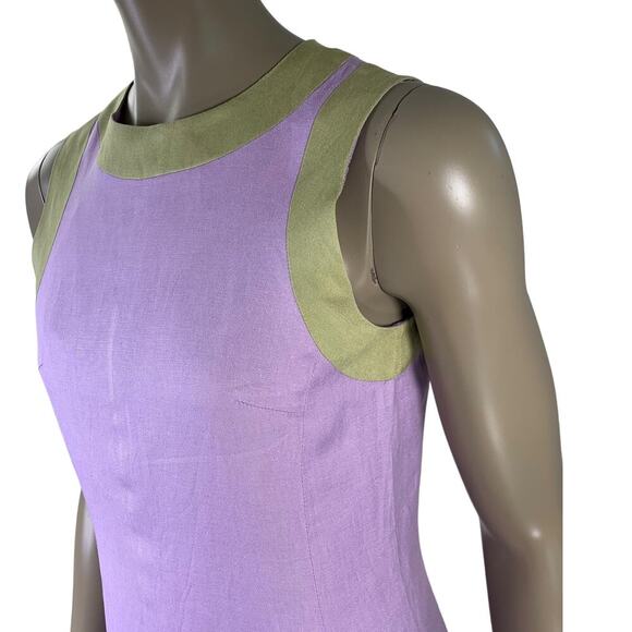 Harve Benard Vintage Linen Blend Sleeveless Sheath Pencil Dress Size 6 Lilac - Picture 7 of 14